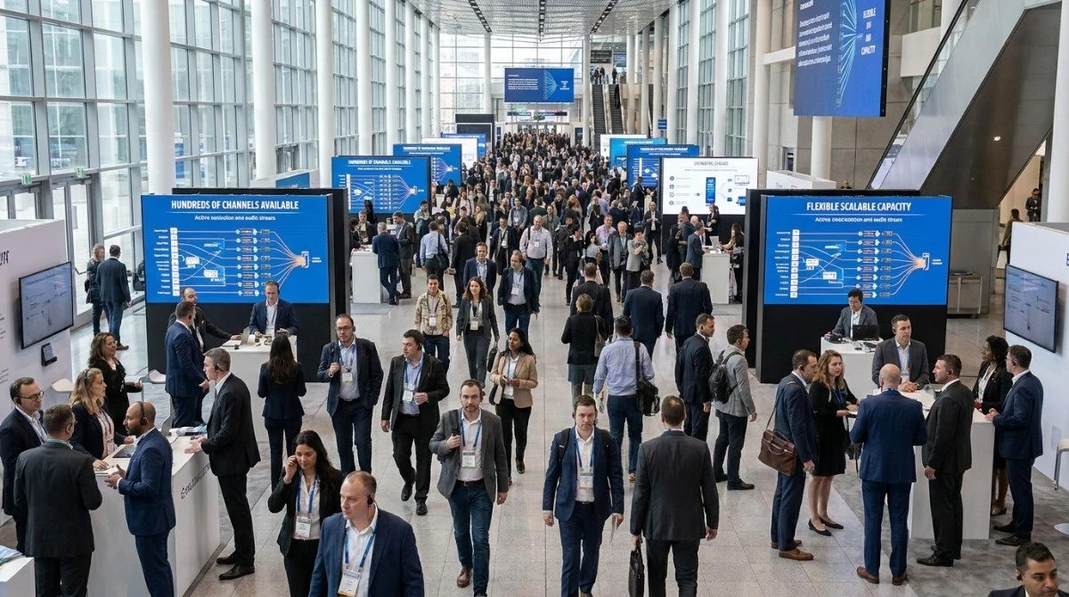 High-capacity multichannel tour guide system supports hundreds of concurrent groups for large-scale conferences and exhibitions High-capacity multichannel tour guide system supports hundreds of concurrent groups for large-scale conferences and exhibitions
